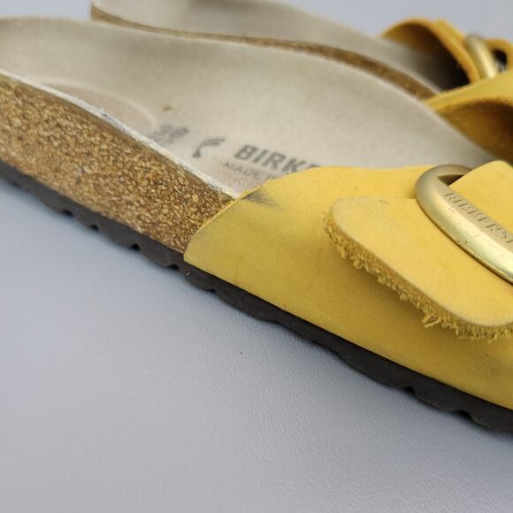 Birkenstock Madrid Big Buckle Sandals Sz 38 Narrow Yellow Nubuck Women’s 7 US - Picture 13 of 13
